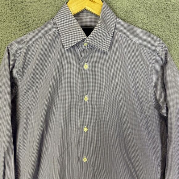 S David Donahue Shirt Mens 15.5 32/33 Purple Long Sleeve Button Up Dress - Picture 2 of 8